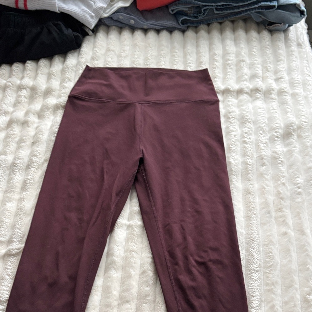 Women's High-Waisted Burgundy Leggings
